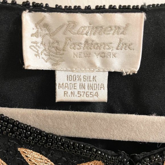 Vintage Raiment Fashions Inc. New York BEADED Floral SILK Jacket | SIZE M - Picture 4 of 4